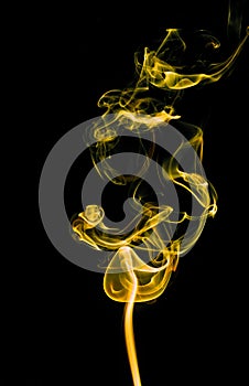 Yellow smoke abstract background