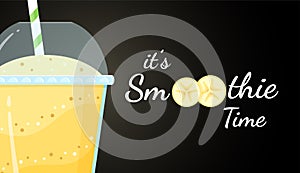 Yellow smoothie fruit logo cocktail illustration