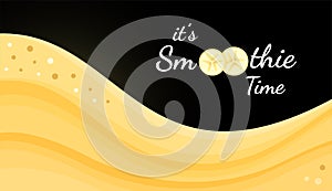 Yellow smoothie fruit logo cocktail illustration