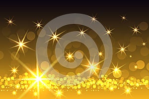 Yellow Sparkling Starburst Christmas Background