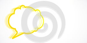 Yellow speech bubble isolated on white background. 3D Rendering