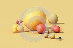 Yellow sphere ball on Yellow background