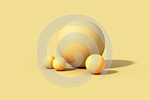 Yellow sphere ball on Yellow background