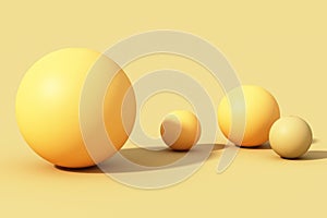 Yellow sphere ball on Yellow background.