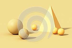 Yellow sphere ball on Yellow background