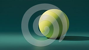 Yellow Sphere on Teal Background