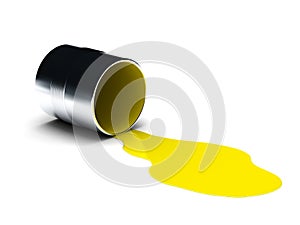 Yellow spilled paint