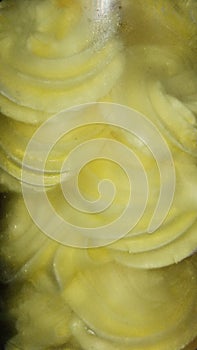 Yellow spiral of merengue candy