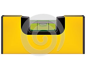 Yellow spirit level isolated on white