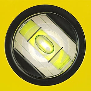 Yellow spirit level , macro image