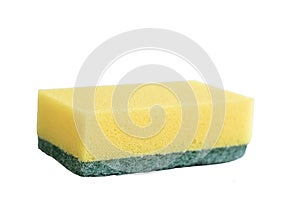 Yellow sponge isolated on white background