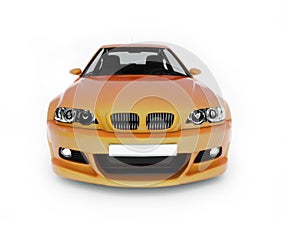 Yellow sport-car bumper view