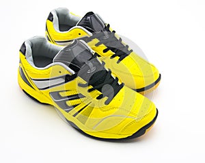 Yellow sport shoes