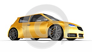 Yellow sports car - 3D render