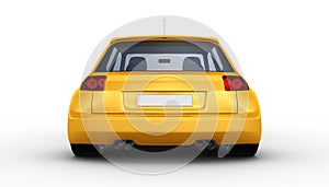 Yellow sports car - 3D render