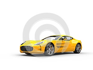 Yellow sports car - beauty studio shot