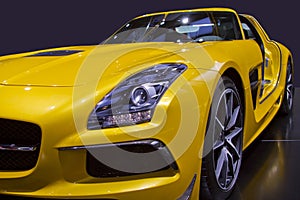 Yellow Sports Car Close Up