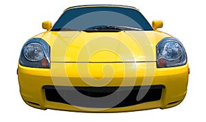 Yellow Sports Car on white background