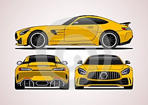 Yellow sports coupe.cdr