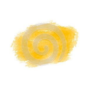 Yellow spot of paint, imitation of watercolor. Transparent spot, frame, paint texture