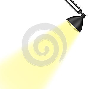 Yellow spotlights vector. Light effects, spotlights scene