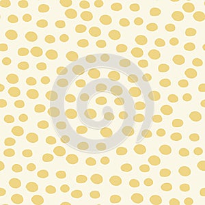 Yellow spots seamless pattern in doodle style