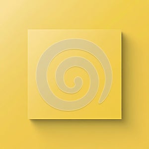 Yellow Square Floating with Shadow on Yellow Background