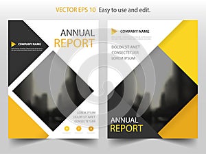 Yellow square Vector annual report Leaflet Brochure Flyer template design, book cover layout design, abstract presentation