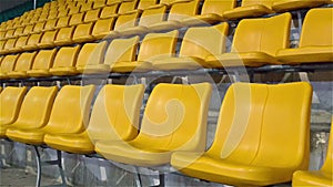 Yellow stadium seats zooming