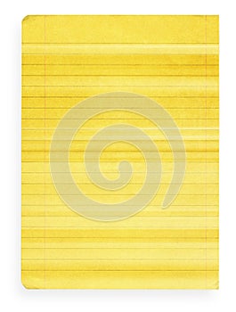 Yellow stained lined paper