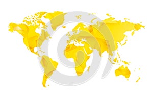 Yellow star blank world map