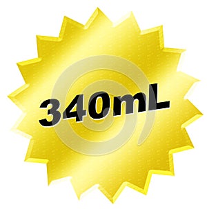 Yellow Star Illustration featuring 340 mL on white background