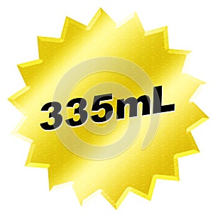 Yellow Star Illustration featuring 335 mL on white background