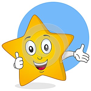 Yellow Star Thumbs Up Character