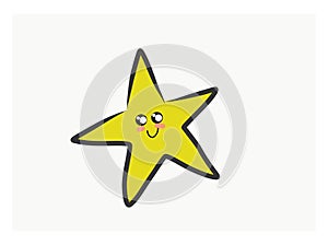 Yellow Star, vector or color illustration