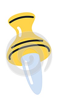 Yellow stationery pin fixing item