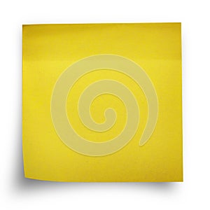 Yellow sticker paper note