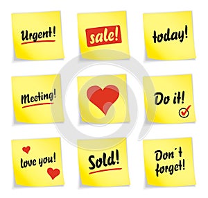 Yellow sticky note collection