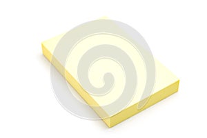 Yellow sticky note on isolated white background