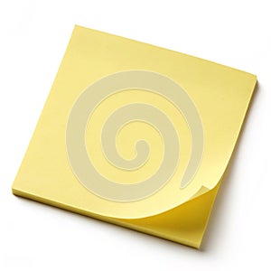 Yellow sticky note isolated on white background