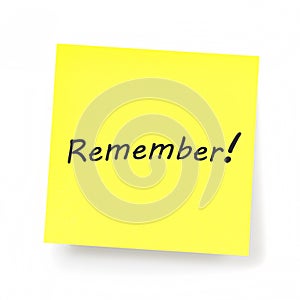 Yellow Sticky Note - remember photo