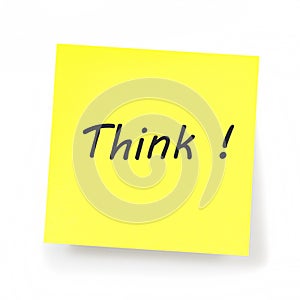 Yellow Sticky Note - Think!