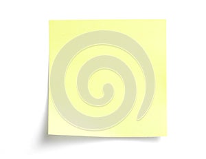 Yellow sticky note on white photo