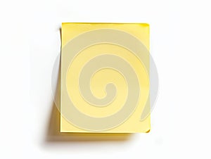 Yellow sticky note on white background