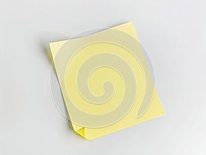 Yellow sticky note on white background