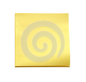 Yellow sticky note on white background (clipping path)