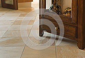 Yellow stone floor