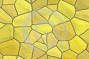 Yellow stone wall background. Shades of yellow. Seamless pattern