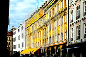 Yellow street building facade