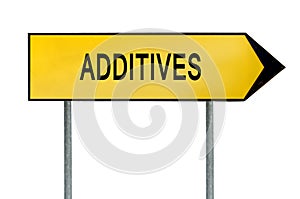 Yellow street concept additives sign